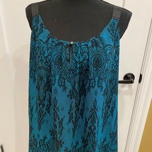 dark teal and black lace Lane Bryant tank